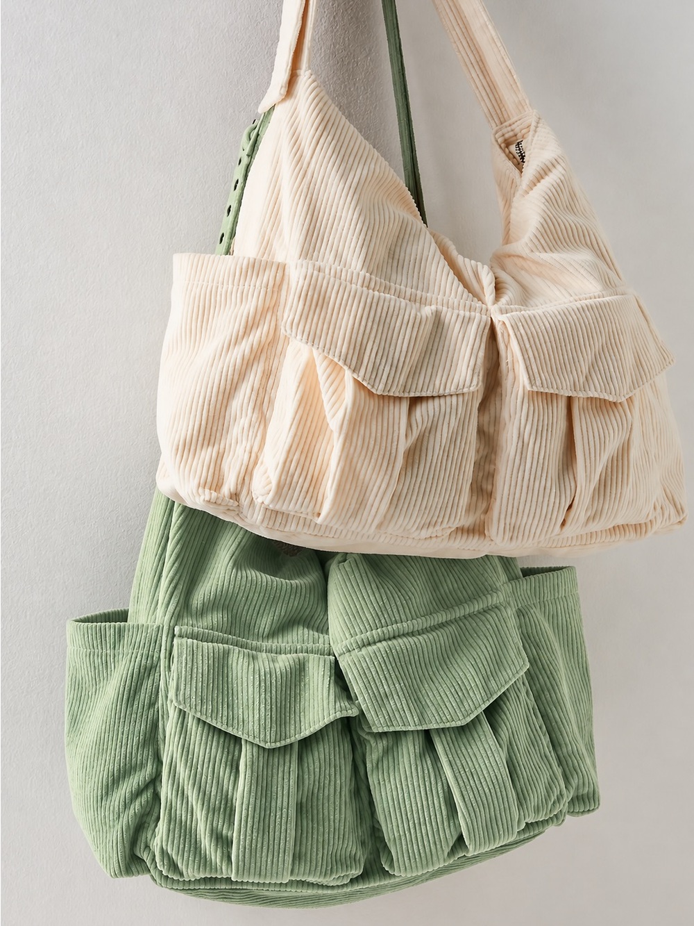 Free People Honeybee Corduroy Cord Tote Hobo Bag Shoulder Crossbody